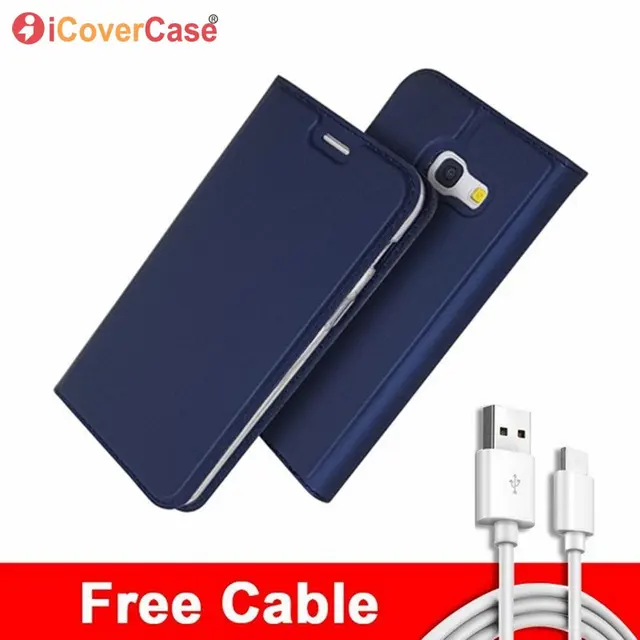 Cheap Wallet Case For Samsung A5 2017 Flip Case For Coque Samsung Galaxy A5 2017 Leather Phone Case Cover Fundas Card Bag Free Cable