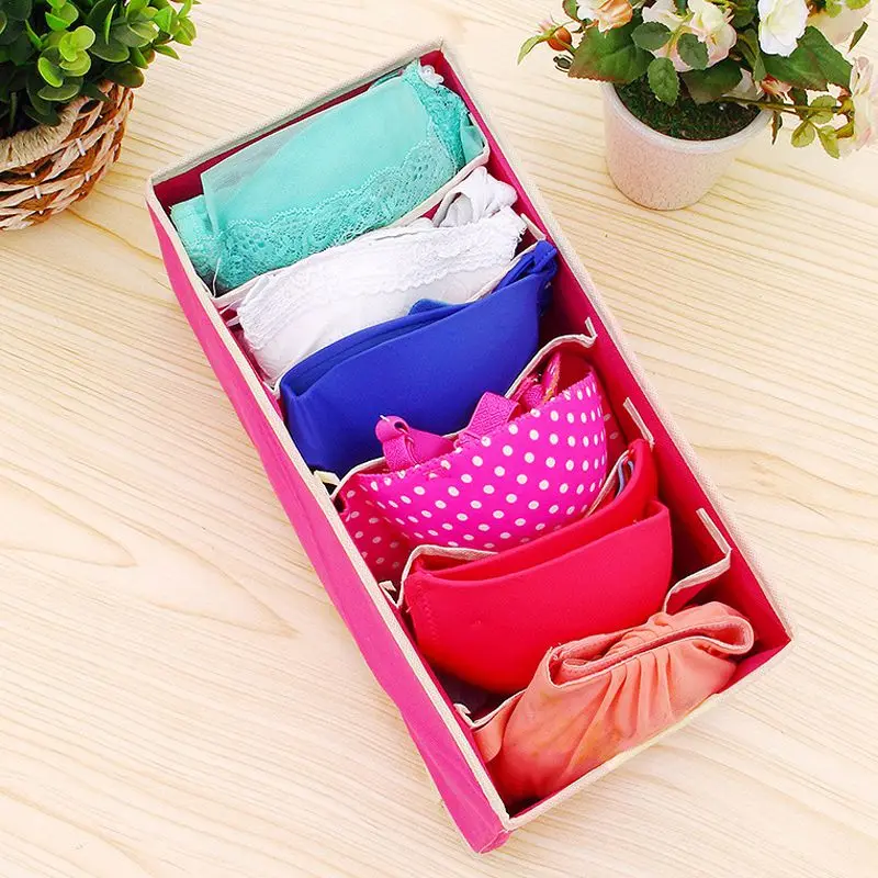 

Creative Drawer Closet Underwear Scarf Socks Bra Storage Box Underwear Bra Organizer Cotton Linen Desktop Storage Case