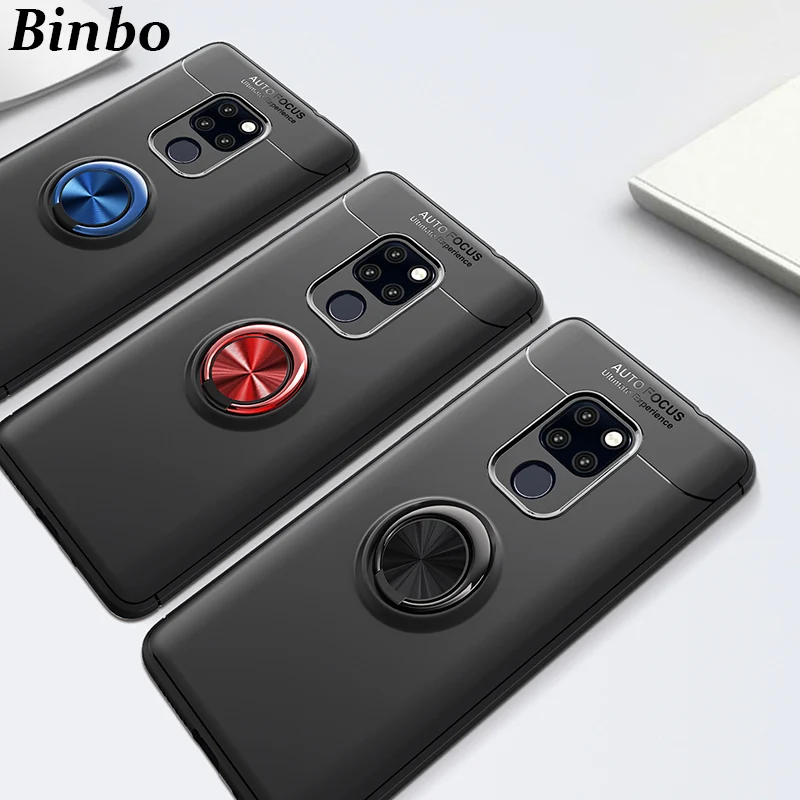 

Binbo For Huawei Mate 20 Case Car Holder Stand Magnetic TPU Bracket Ring Back Cover Case For Huawei Mate20 Coque Capa
