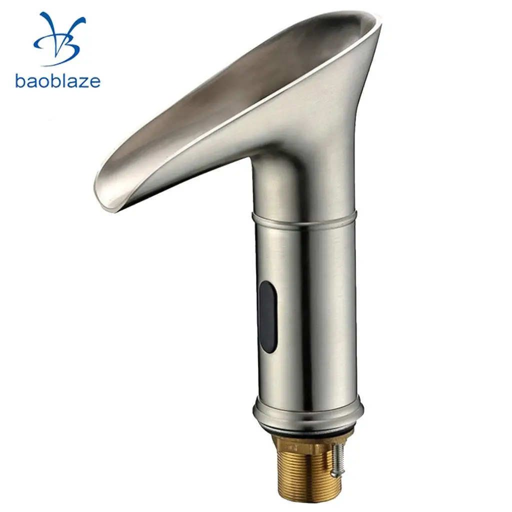 

Temperature Sensor LED Light Basin Faucet Automatic Bathroom Kitchen Mixer Taps Waterfall Sensor Faucet