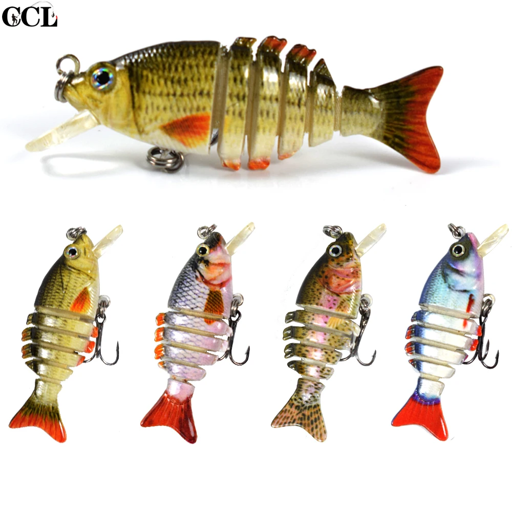  CCLTBA 5CM 2.0G Hard Body 3D eyes Life Like Swim Action Mini Jointed Sinking Swimbait for Bass Blue