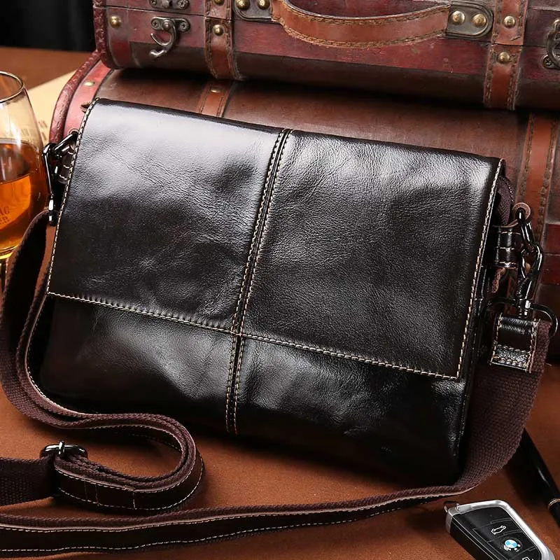 

Leather men's bag New men's Messenger bag shoulder bag cross section first layer leather men's business casual bag