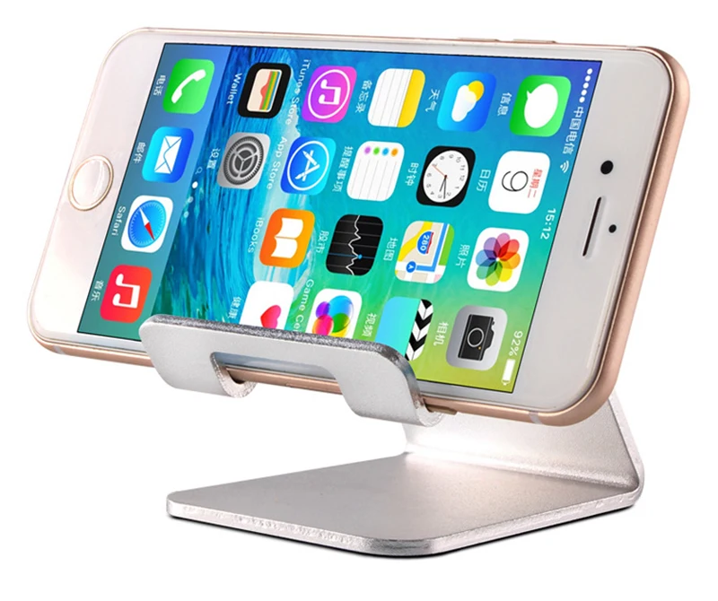 

Universal Aluminum Metal Phone Stand Holder For Xiaomi Redmi Note 4X Leagoo M5 M8 Doogee Homtom HT3 Tablet Desk Holder Stand