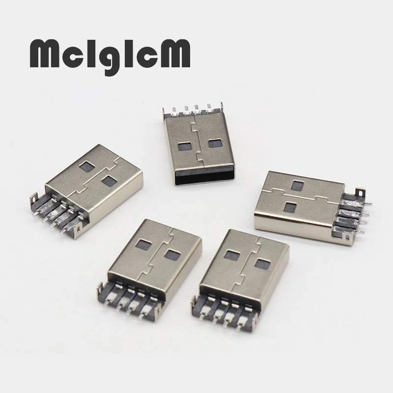 

10pcs/lot Mini USB 2.0 4Pin A Type Male Plug SMT Connector Black for Data Transmission Charging Free Shipping