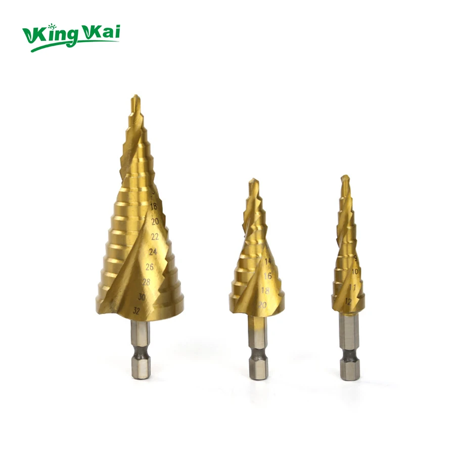 HSS4241 Spiral Center Step Drill Bit Solid Carbide Mini Drill Accessories Titanium Step Drill Bit-002