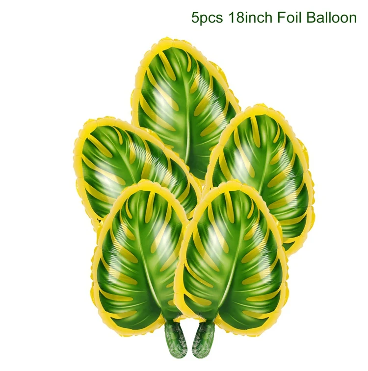 FENGRISE темно-зеленые латексные шары пальмовый лист джунгли для вечеринки в стиле сафари украшения Гавайская тропическая вечерние Дикие один день рождения - Цвет: Palm Leaf 2