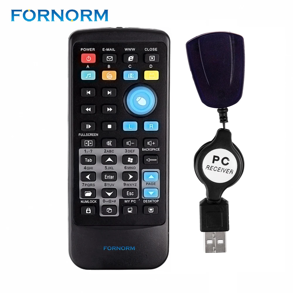 

FORNORM Wireless Mouse Remote Controller USB Receiver IR Remote Control for Loptop PC Computer Center Windows 7 8 10 Xp Vista