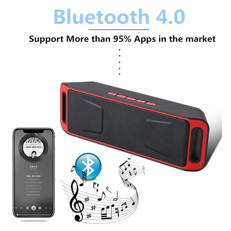 Портативный Bluetooth FM радио беспроводной динамик MP3 музыкальный плеер AM радио 3D стерео приемник наушники Поддержка AUX USB