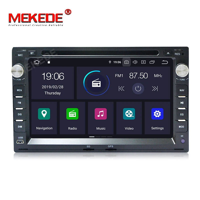 Excellent MEKEDE Android 9.0  4+64G IPS DSP 7INCH touch forVW/Passat/Golf/Skoda support GPS navi Ipod BT radio mic SWC OBD2 2