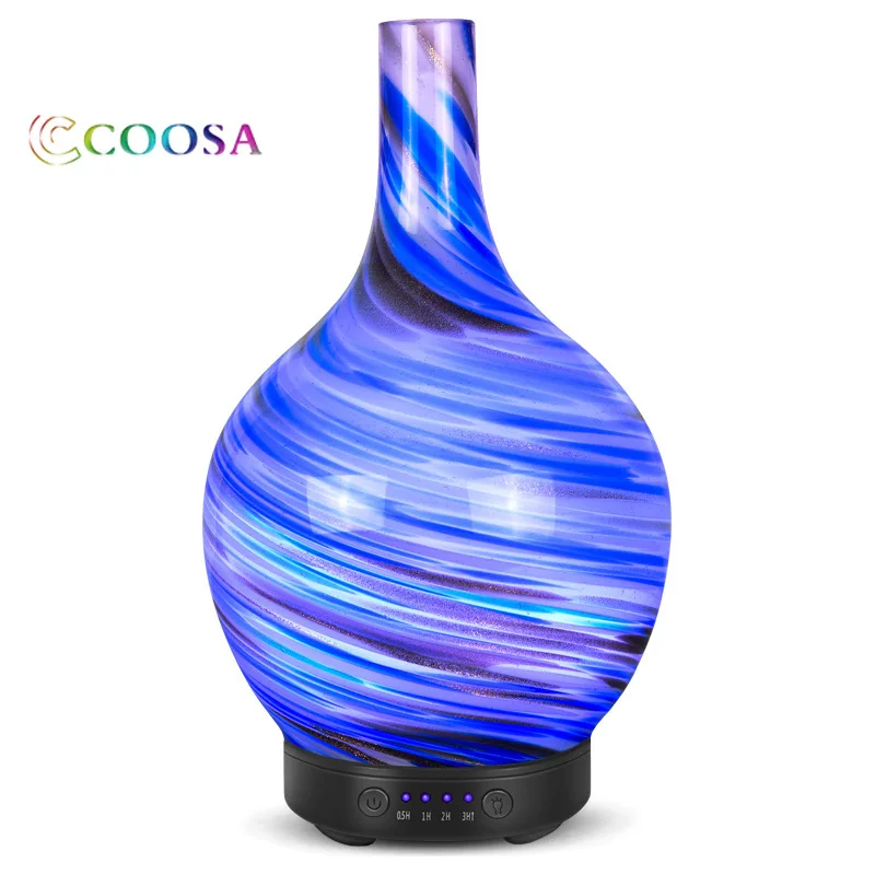 

Essential oil diffuser 100ml Art Vase Ultrasonic Aroma Cool Mist Humidifier Waterless Auto-Off 7 Colors lamp difusor For Home
