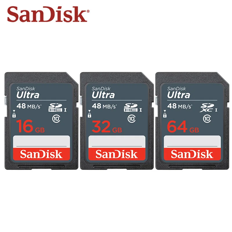 100% Оригинал SanDisk SD карта 32 ГБ 16 ГБ SDHC UHS-I высокая скорость 48 м/с ГБ 64 Гб SDXC Class 10 Ультра карта памяти