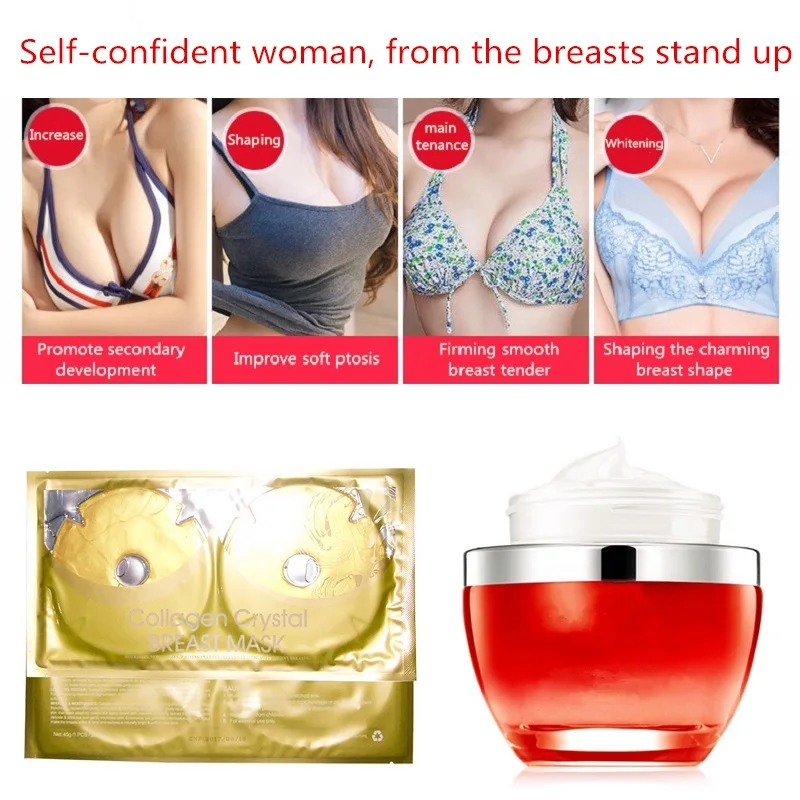 Breast Enlargers Bust Augmentation Cream & 30 Piece Gold Collagen Pleura Set,Butt Nourish Breast Enhancement Firming & Lifting.