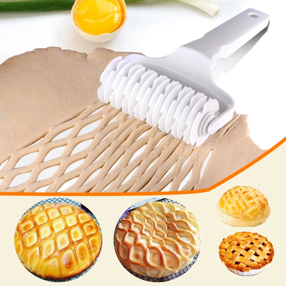 

High Quality Plastic Pie Pizza Cookie Cutter Pastry Bake Tools Bake ware Dough Roller Lattice Cutter Tools Kitchen Accessories