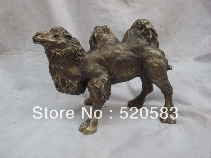 

13" Chinese classical art deco brass copper carved camel figurine Statue