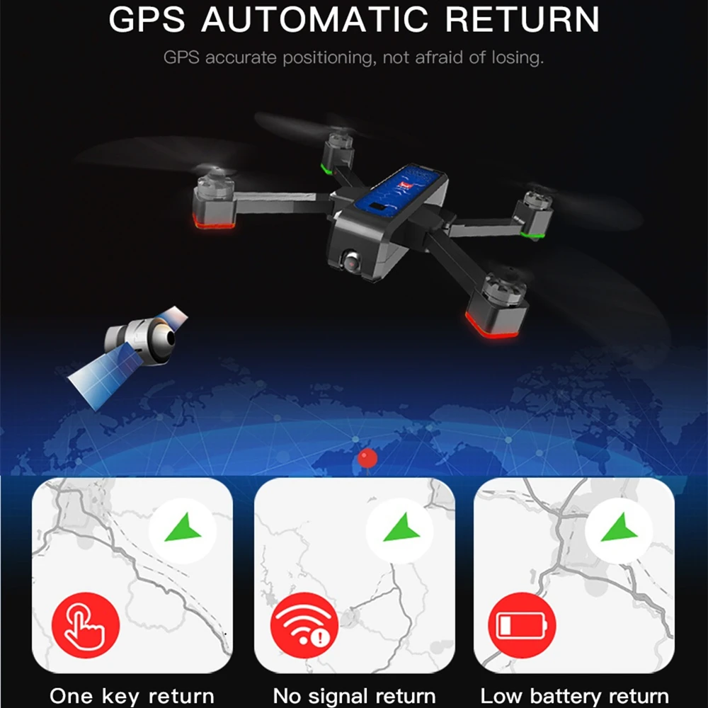 MJX B4W 5G WIFI FPV GPS Brushless Foldable RC Drone With 2K HD Camera Professional Quadcopter VS H501S H501SS X4 Pro | Игрушки и хобби