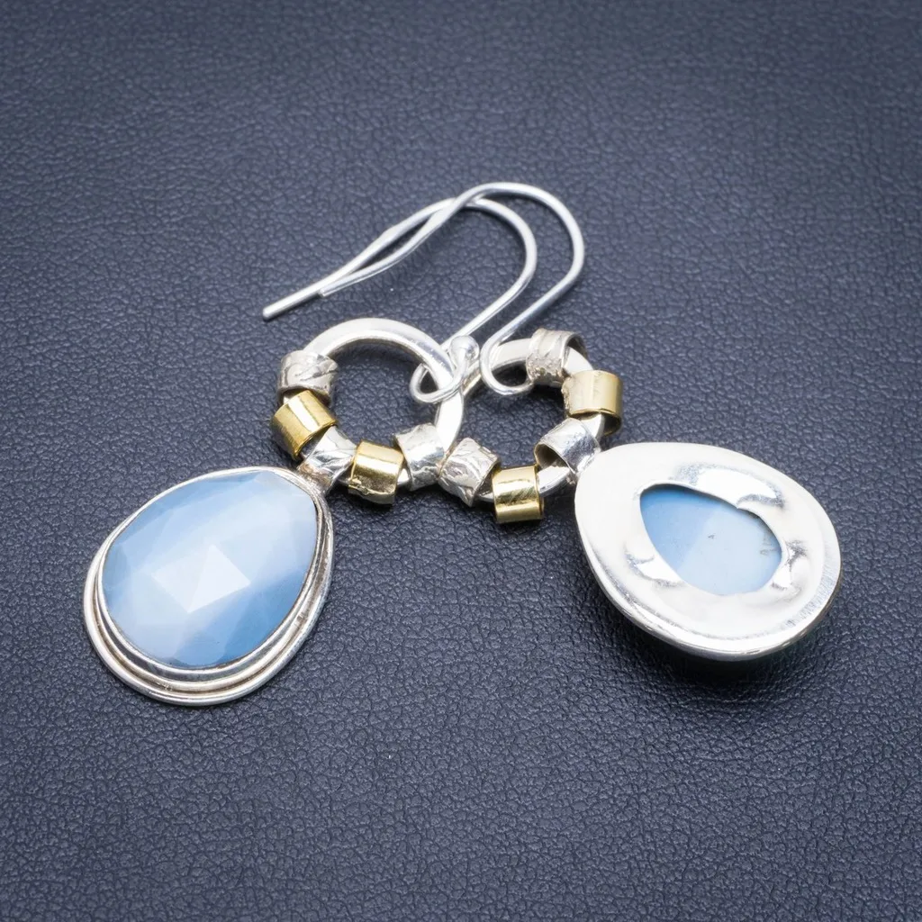 

Natural Owyhee Opal Handmade Unique 925 Sterling Silver Earrings 1.75" A2171