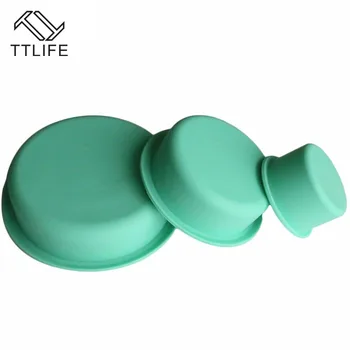 

TTLIFE 3 pcs Silicone Round Shape Pan Cake Mold Three Sizes Cake Pan Mold Silicone Cake Chocolate Tray Baking Mold Baking Tools