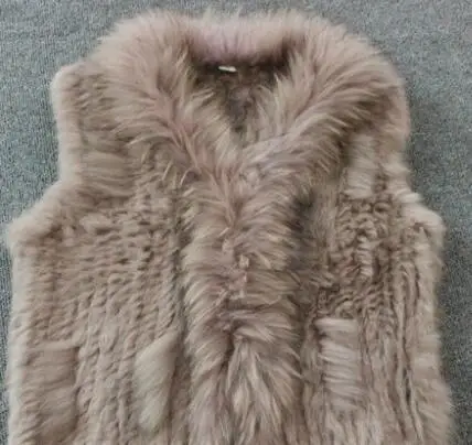 HARPPIHOP* женское вязаное пальто из натурального кроличьего меха/куртка/верхняя одежда с капюшоном женский длинный пояс с кисточками - Цвет: light khaki
