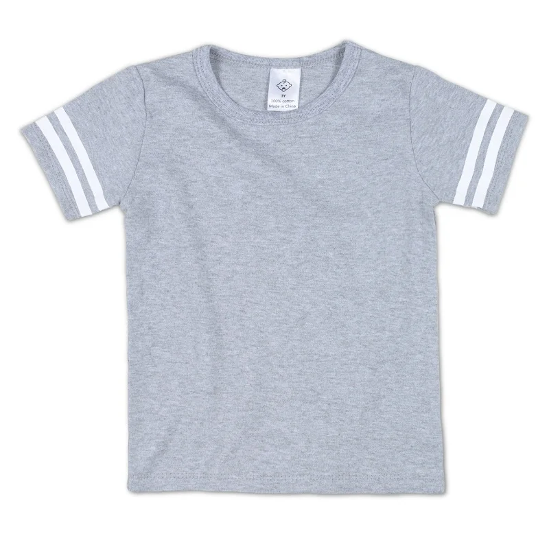 Однотонная футболка из Джерси для малышей Повседневная футболка с короткими рукавами для маленьких мальчиков и девочек топ, одежда унисекс для младенцев от 2 до 5 лет - Цвет: Gray-1