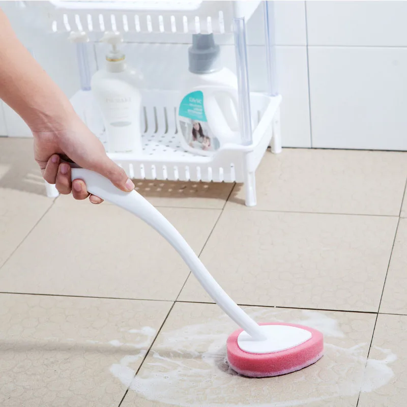 

Bathroom long handle bathtub tile wall decontamination sponge bathroom glass cleaning sponge brush bath brush