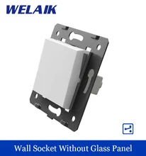 WELAIK Push Button 1Gang2Way Switch DIY Parts Manufacturer of Wall Light Switch White Crystal Glass Panel AC 110-250V A712