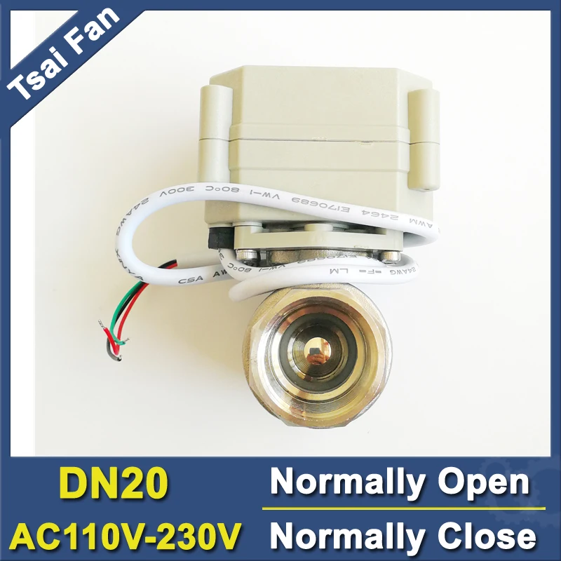 

TF20-S2-C Stainless Steel DN20 BSP/NPT 3/4'' Normally Open Normally Closed Valve AC110-230V Actuated Valve CE IP67 Metal Gear