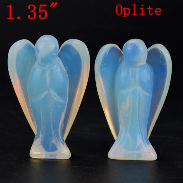

Natural Stone Crystal Hand Carved Angel,Oplite Angel,Green Aventurine Crystal Angel Healing Stone Bead 1Pcs 1.35" (35mm)