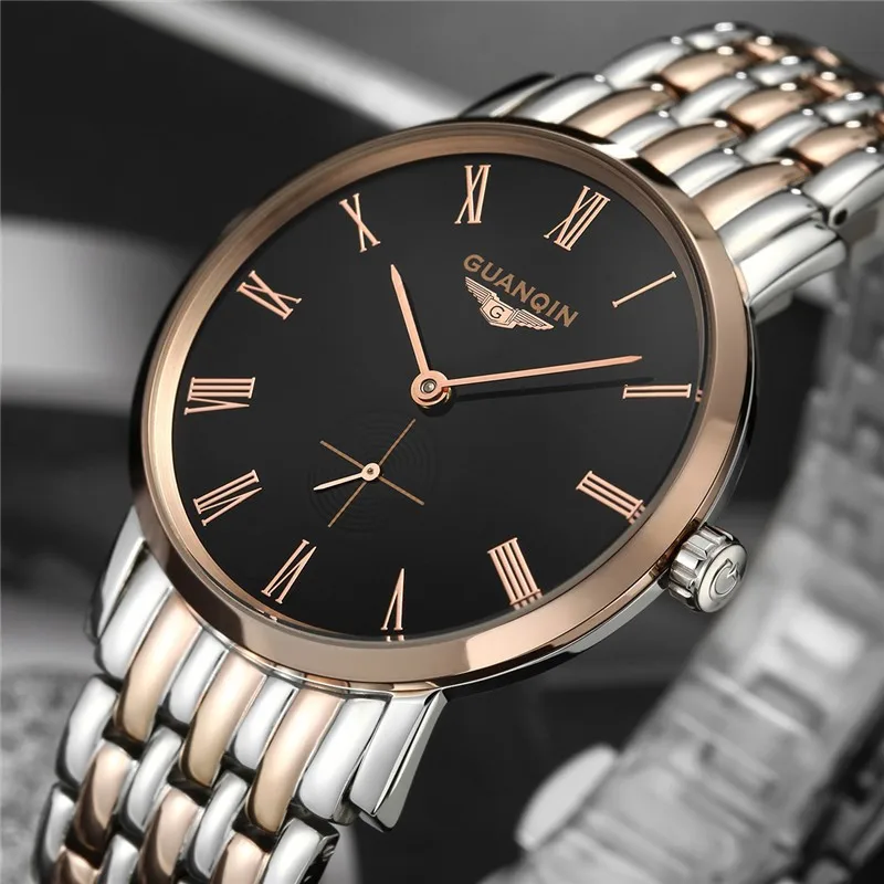 GUANQIN Men'S Watches New Luxury Brand Watch Men Fashion Simple Quartz-Watch Stainless Steel Strap Waterproof Relogio Masculino  (5)