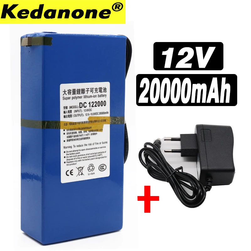 Высококачественный супер перезаряжаемый портативный 12 v 20000 mAh литий ионный