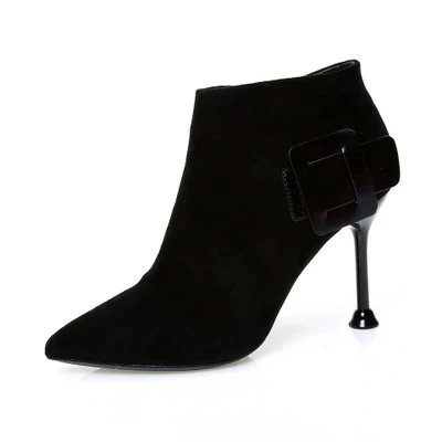 

British wind Martin boots women's boots 2018 autumn new short boots stiletto pointed high heels winter women's shoes
