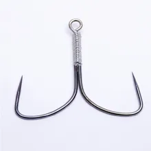20pcs lot Carbon Steel Double hooks strong anchor hook Butterfly hooks sea fishing No barb barbed