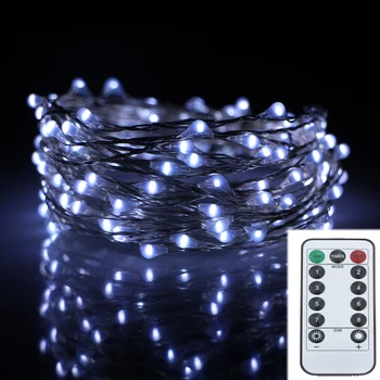 

6M 120LED 8Modes Silver Wire 6AA Battery Operated Chrismas String Lights Outdoor Led Fairy Lights Decoration Wedding Garland