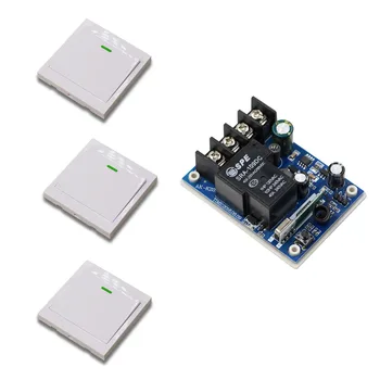 

DC12V 24V 36V 48V 30A Wireless Relay Remote Control Switch Receiver +3 White Transmitter Wall Controller Used Be In Wide Voltage