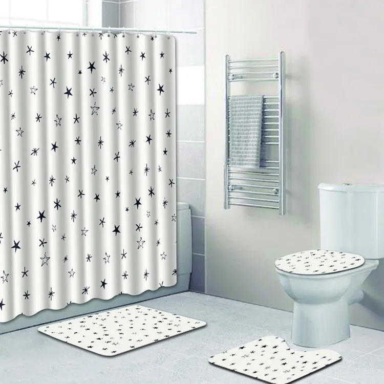 4 шт звезды Banyo Paspas ванная комната ковер белый U туалет коврик для ванной комплект нескользящий коврик Tapis Salle De Bain Alfombra Bano