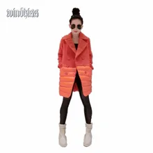 Зимы женщин Парки Мода Горячей Продажи 2016 Новый Стиль Casual Кашемир парки V-образным Вырезом Норки Кашемира Шить Пункт Пальто