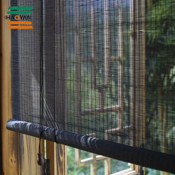 

Popular bamboo blinds/bamboo roller blinds/ready made curtain/curtain fabric curtain window black bamboo curtain Haoyan