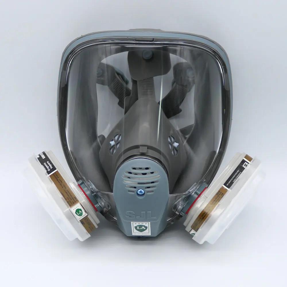 

SJL Full Face 6800 7 Piece Mask Pesticides Facepiece Respirator Painting Spraying 6001 filter cartridge Chemical medicine