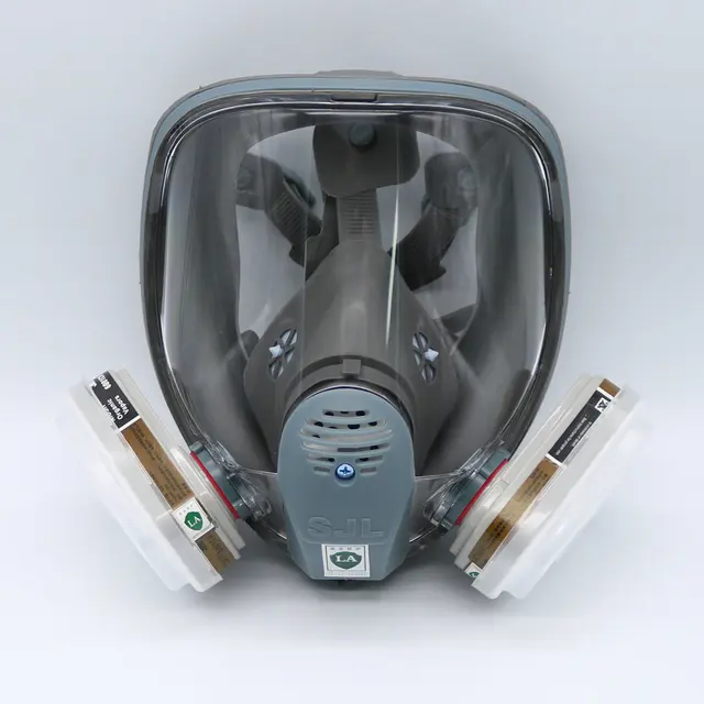 SJL Full Face 6800 7 Piece Gas Mask Pesticides Facepiece Respirator
