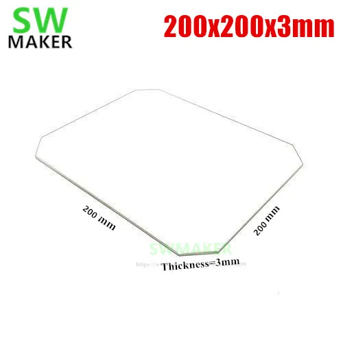 

200x200x3 мм Боросиликатное Стекло для Wanhao Дубликатор i3 Plus 3D принтер