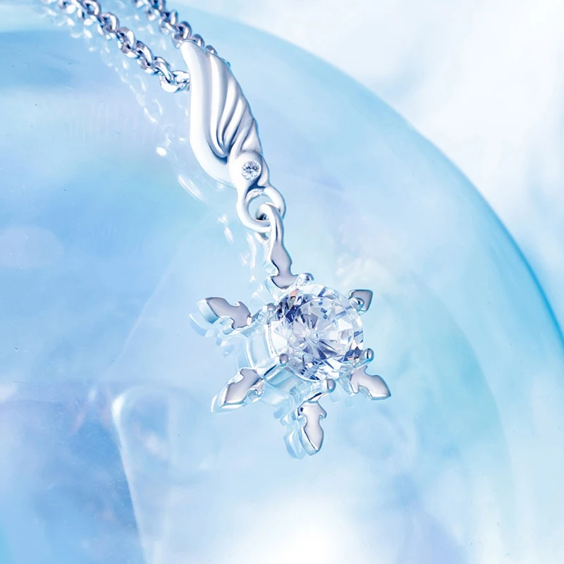 

2018 Anime Card Captor Sakura Jewelry Clear Ice Shape Pendant Necklace S925 Jewelry Cosplay Gift for Women Girl Christmas Gift