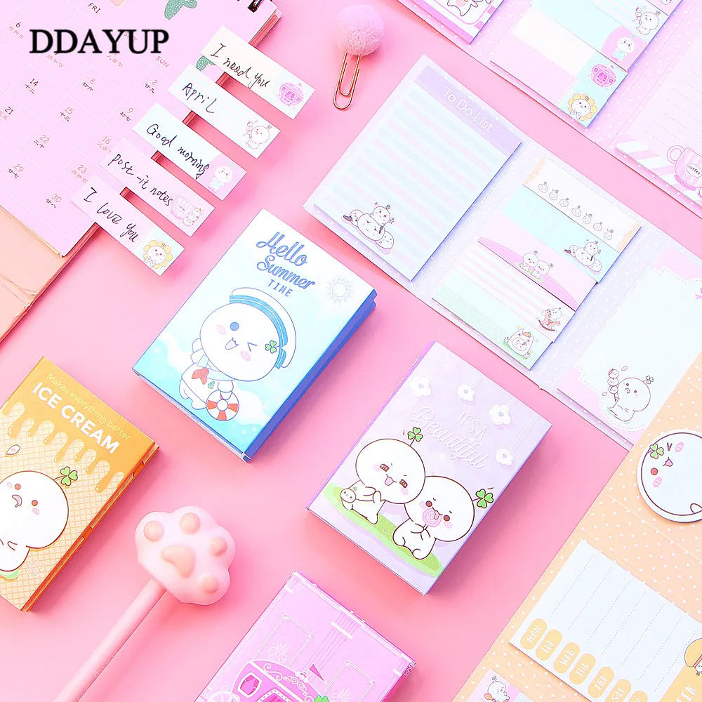 

1Pcs Kawaii Cute Cartoon Memo Pad Sticky Notes 6 Folding Memo Pad Gifts School Stationery Supplies