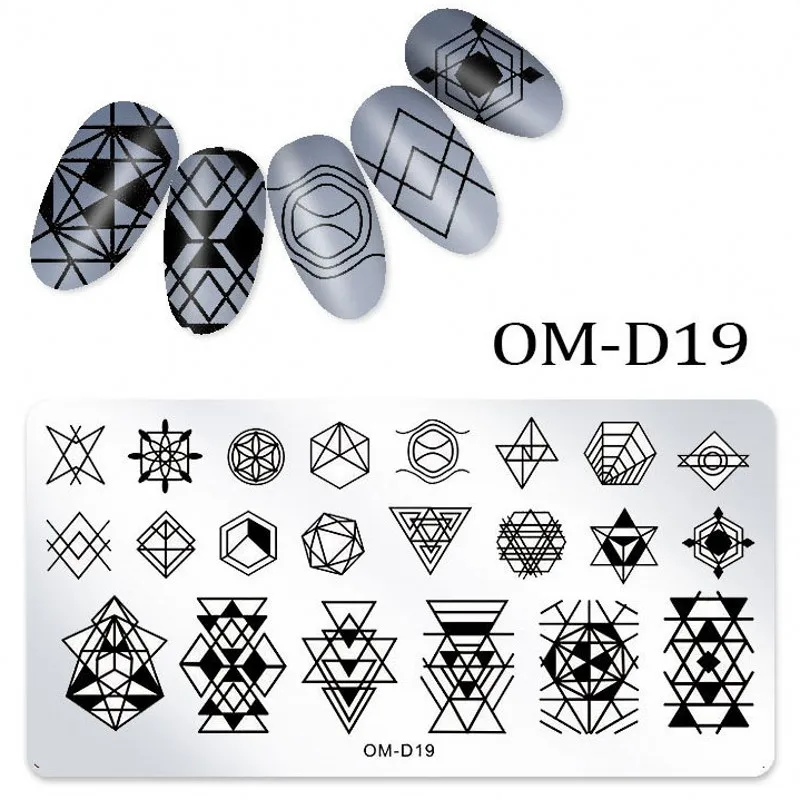3D DIY Nail Art Image Stamp штамповочные пластины геометрический узор маникюрные шаблоны из