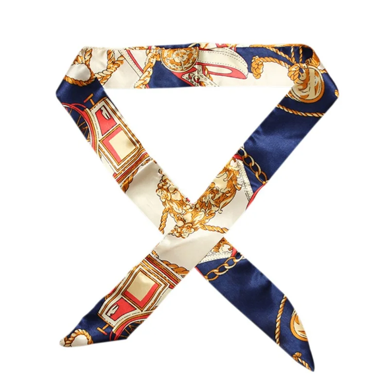 New Fashion Tie Bag Handle Scarves Women Small Ribbon Decorative Scarf Lady Hair Band Multi-use Map Way Scarves