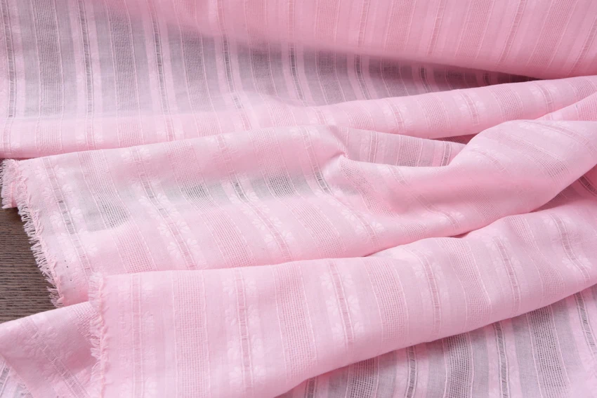 Жаккардовая Вертикальная льняная ткань розовый 1,5 метров в ширину