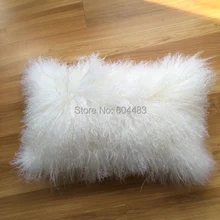 Free Shipping 1 Piece Mongolian Fur Pillow Tibet Skin Pillow Tibet cushion 12″x18″