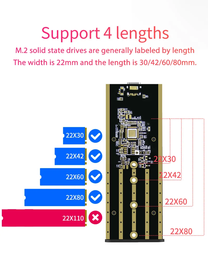 Blueendless портативный SSD m.2 корпус Поддержка pcie NVME/NGFF с M ключ/B& M ключ SSD Тип C 3,1 дизайн твердого диска охлаждения