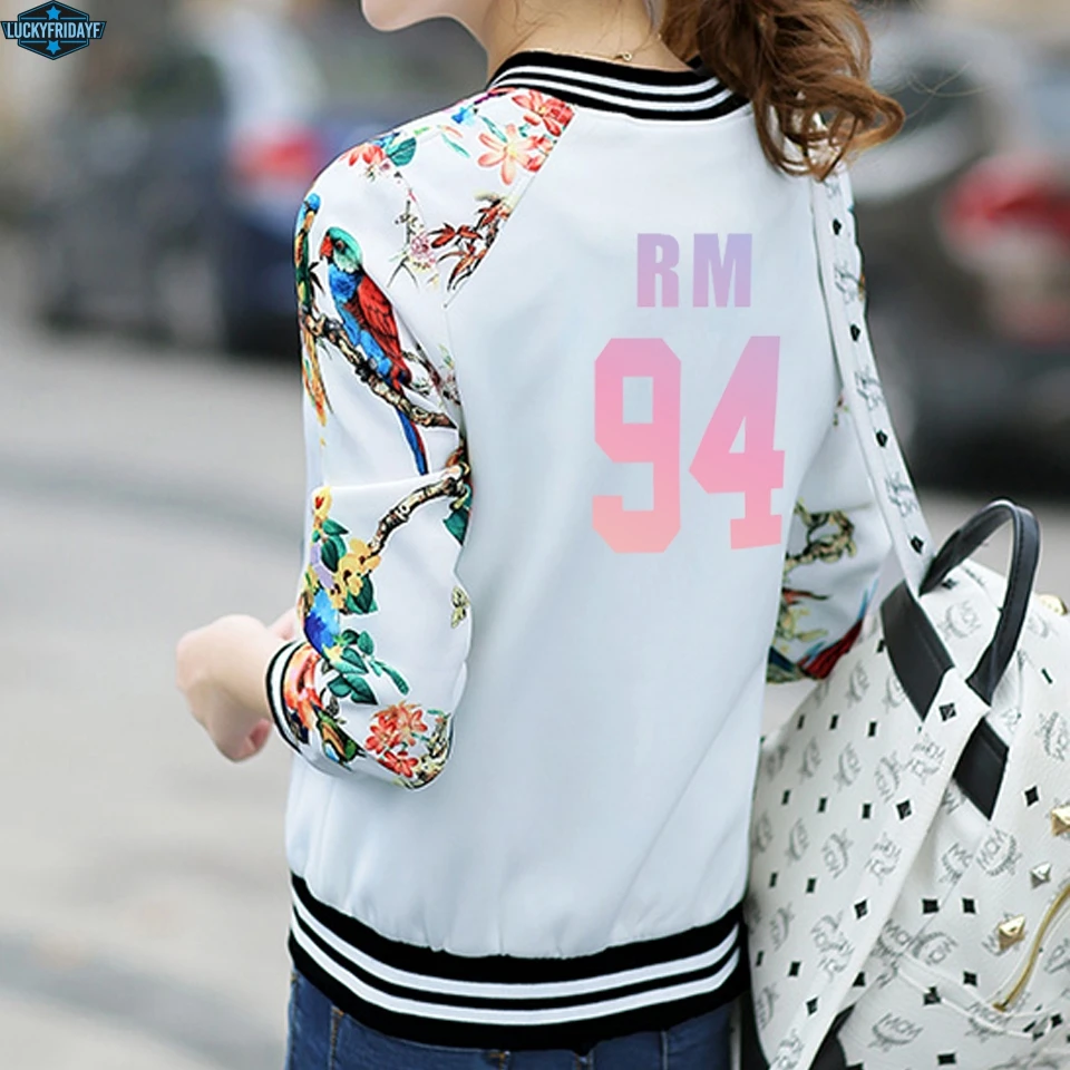 BTS kpop 2019 NEW Jackets Pink/Black Women Streetwear BTS LOVE YOURSELF kpop clothes 2019 spring fashion outwear
