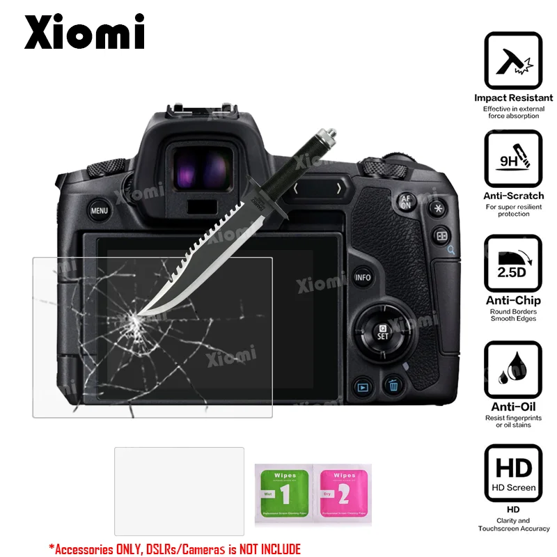 

For Full-frame Mirrorless Camera Canon EOS R Anti-Scratch Tempered Glass Protective Films Clear LCD Screen Protector-!