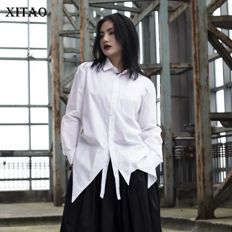 [XITAO] 2019 Весенняя Новая корейская модная женская рубашка с отложным воротником и