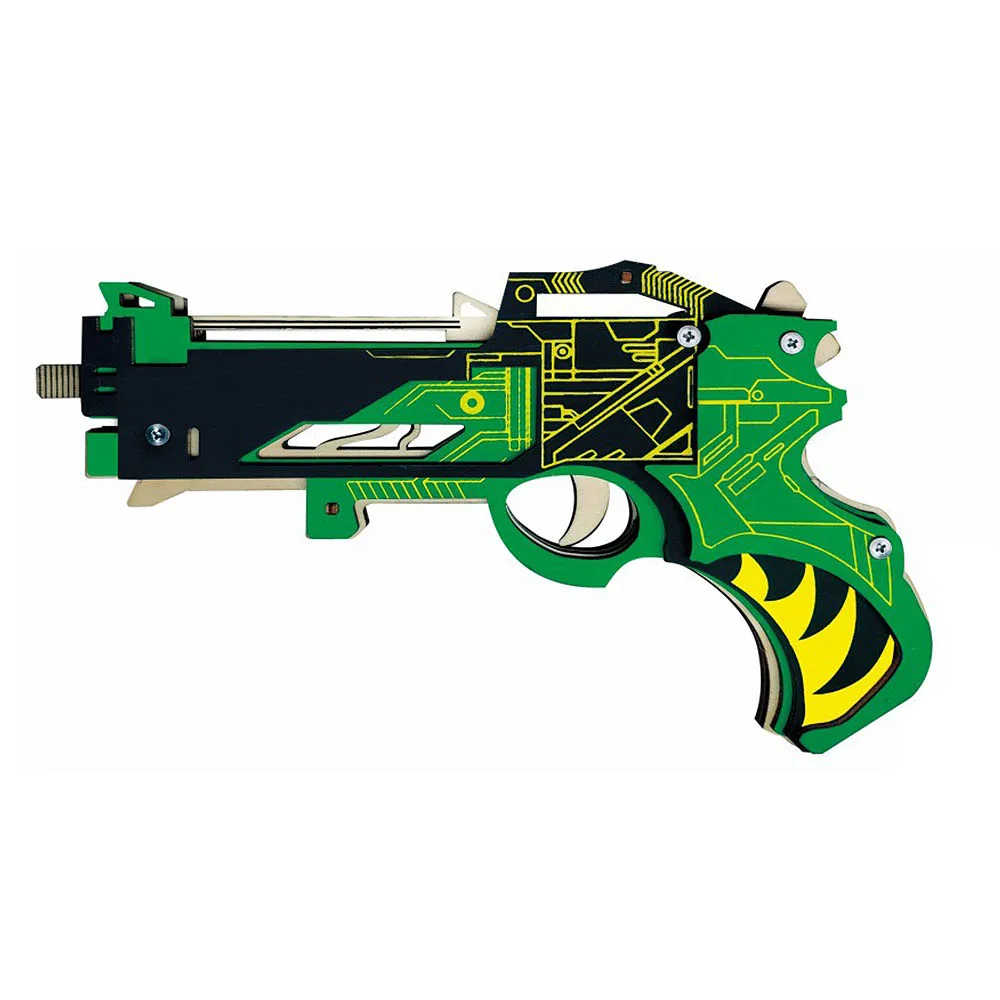 Творческий Деревянный зеленый цвет водяной пистолет форма головоломка популярные игрушки для детей художественные ремесла DIY игры подарок - Цвет: As Shown